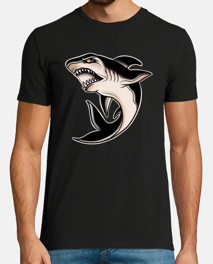 Tee-shirt Requin blanc old school traditionnel ta