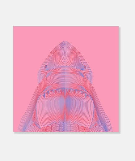 Tableau requin de couleur moiré
