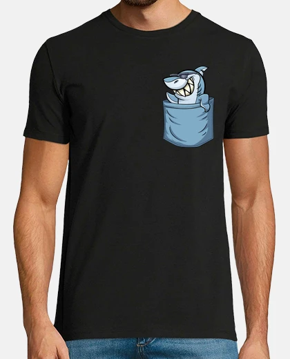 Tee-shirt requin poitrine poche baleine marteau