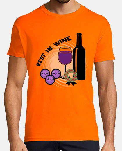 Camiseta Rest in wine (descansa en vino), uvas de luto