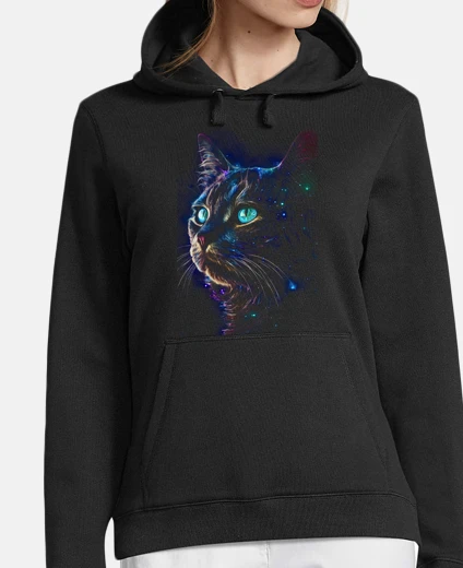 Sudadera retrato de gato a la luz de la luna