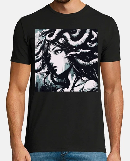 Camiseta retrato de tinta de medusa