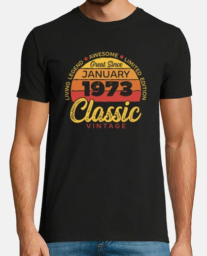 T-shirt Retro 50 Years January 1973 Birthday Vintage Bday Classic