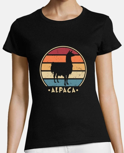 Playera retro alpaca vicuna guanaco llama