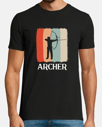 T-shirt retrò arciere tiro con l&#39;arco ragazza caccia con l&#39;arco cacciatore sport