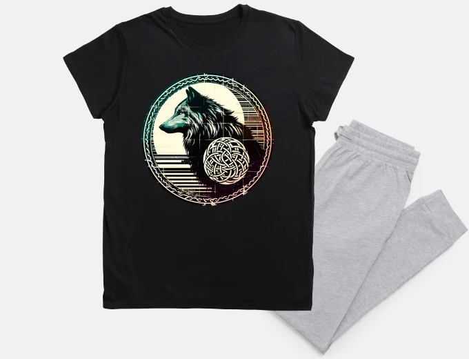 Pyjama Retro Celtic Wolf
