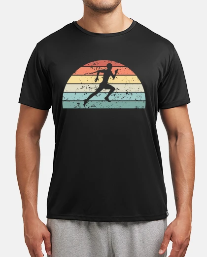 Camiseta retro corriendo puesta de sol vintage c