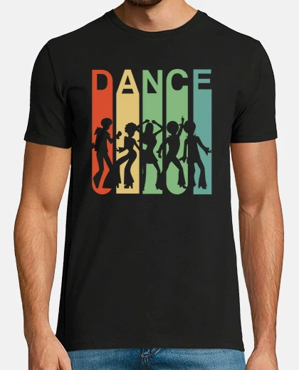 T-shirt retro dance regalo vintage groovy discoteca anni &#39;70 regalo silhouette