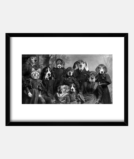 Cuadro Retro dog family
