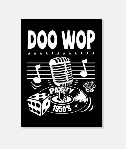 Wall retro doo wop vintage music 1950s rockabilly usa 50s canvas print