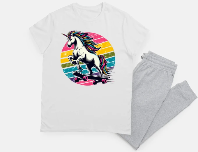 Pyjama Retro Fantasy Unicorn Skater