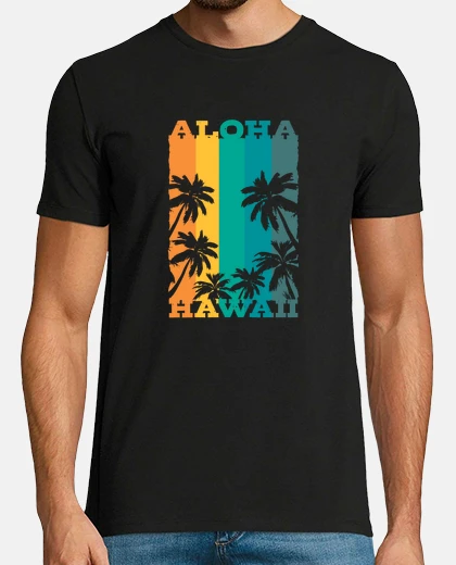T-shirt retrò fiori di ibisco aloha hawaii maui usa regalo