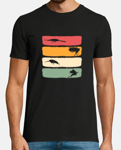 T-shirt Retro Fisherman Vintage Flyfishing Fishery Tackle