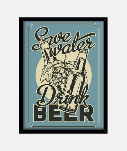 Framed retro frame beer bar drink brewery bars restaurants vintage