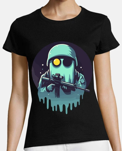 Playera retro funny ghost soldier