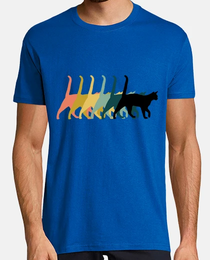 Camiseta retro gato negro años 80 vintage hallow