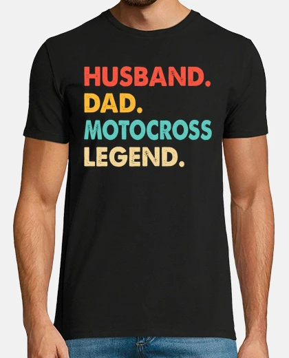 T-shirt retro marito papà leggenda del motocros