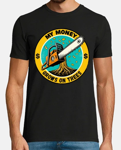 Camiseta retro mi dinero crece en los árboles