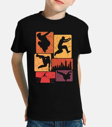 Ropa retro parkour freerunning city skyline