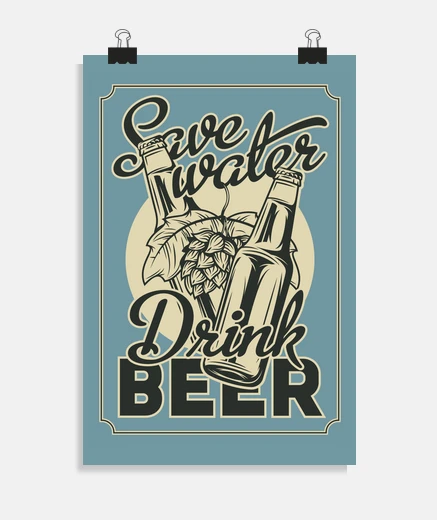 Poster retro poster beer bar drink brewery bars restaurants vintage