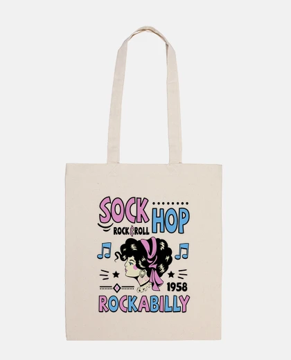 Bolsa Retro Rockabilly Music 1950s Rock and Roll Sock Hop 1958 Pin Up