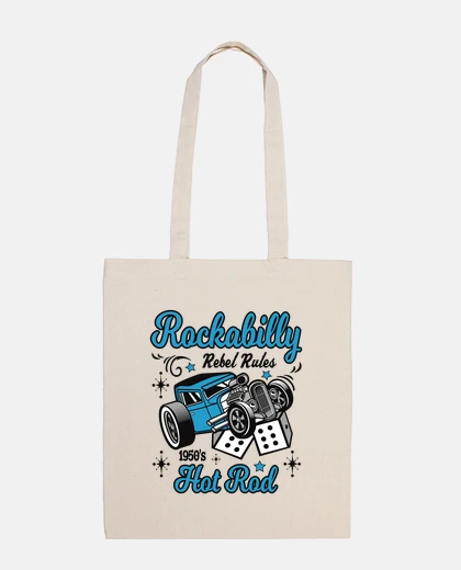 Bolsa Retro Rockabilly Music Hotrod 1950s Vintage USA Rock and Roll Coches Americanos