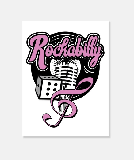 Wall retro rockabilly music pink vintage rock and roll usa rock canvas