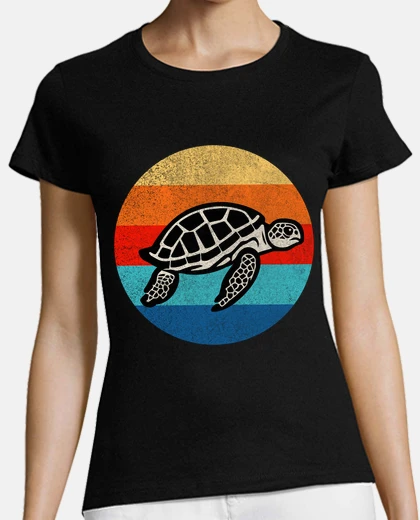 Playera retro style turtle