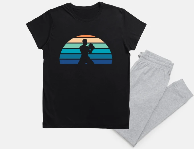 Pyjama Retro Sunset Boxer Silhouette