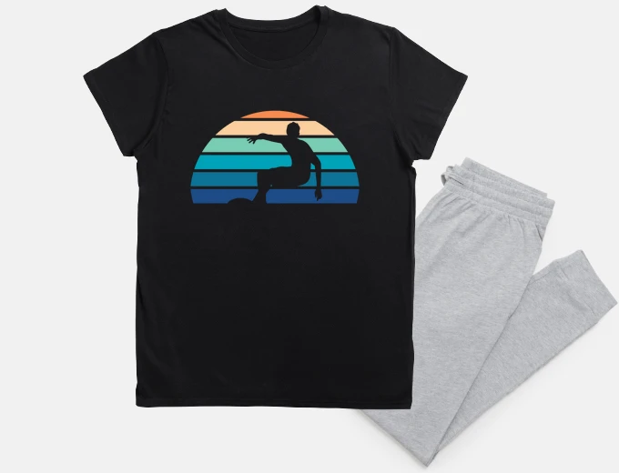 Pyjama Retro Sunset Surfing Silhouette