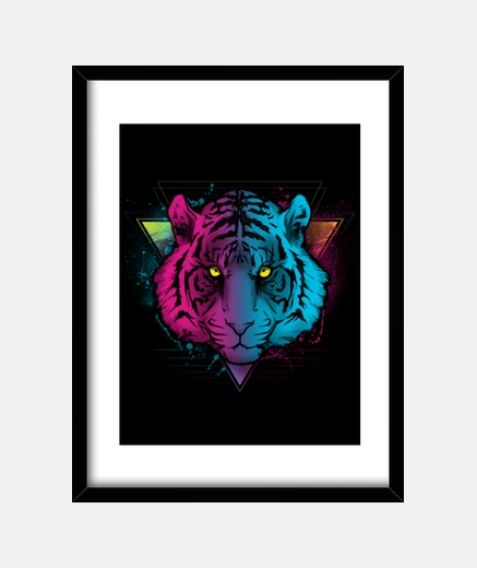Framed retro tiger