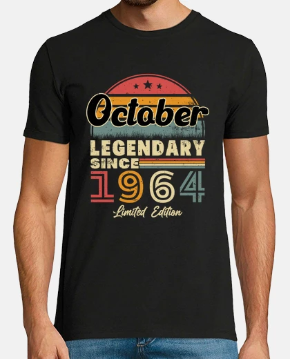 Tee-shirt Rétro Vintage Anniversaire Octobre 1964