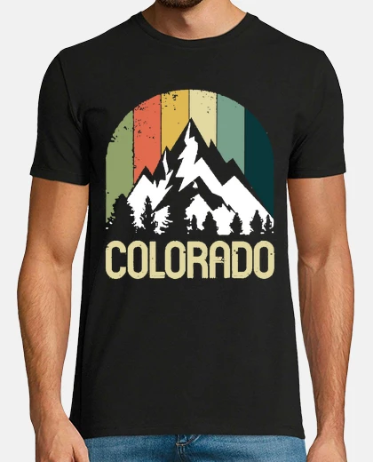 Camiseta retro vintage colorado senderismo monta