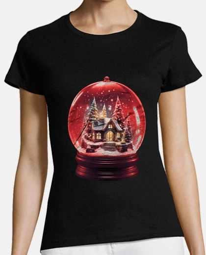 Playera retro vintage glass snow globe