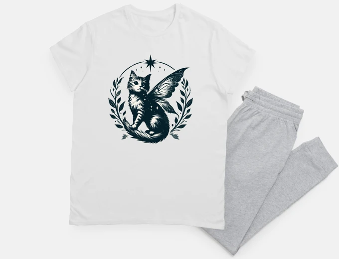 Pyjama Retro Vintage Magical Fairy Cat