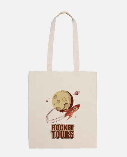Bag retro vintage space rocket