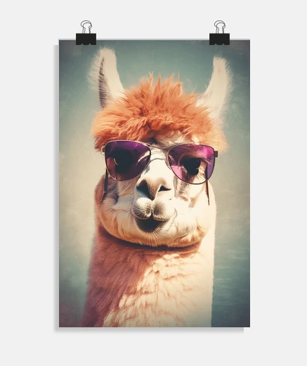 Poster rétro vintage violet lunettes de soleil