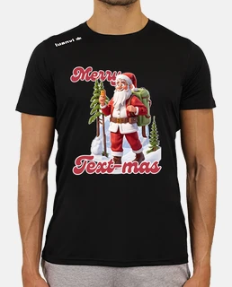 Retro Groovy Santa Merry Text Mas