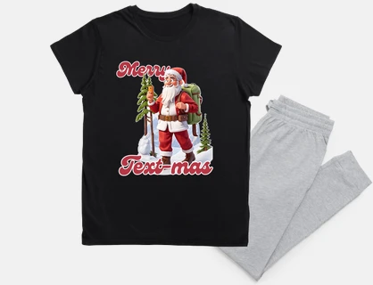 retro groovy santa testo allegro mas