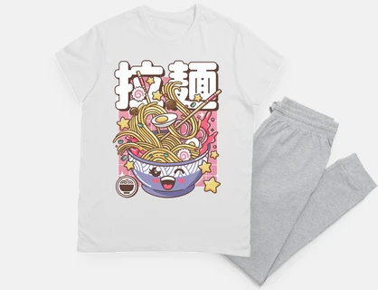 retro kawaii ramen bowl