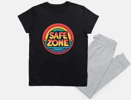 Retro LGBT Safe zone Sign Rainbow
