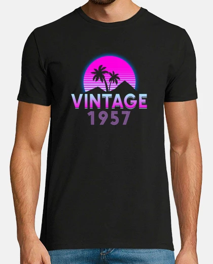 T-shirt retrowave vintage 1957 idea regalo di compleanno