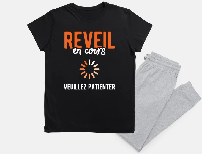 Pyjama Reveil En Cours Veuillez Patienter