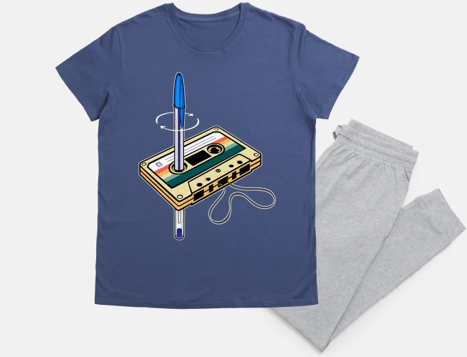 Pyjama rewind cassette pen bic gift father&#39;s day eighties retro 80s vintage 90s