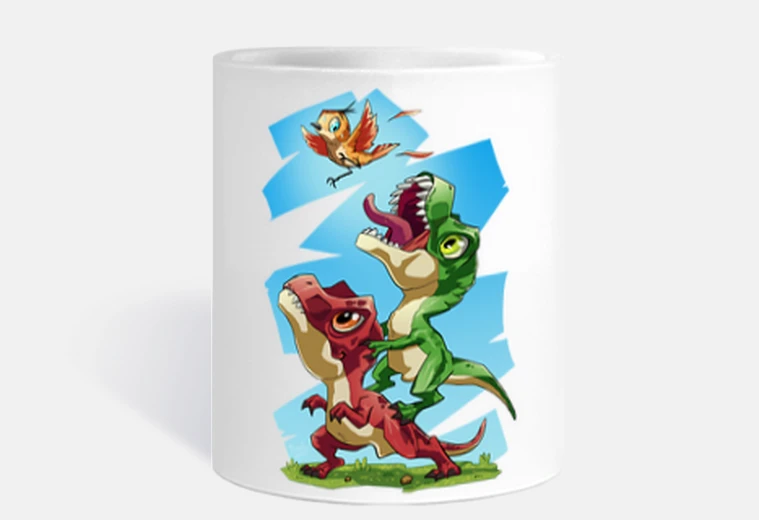 Tazza rex contro uccello