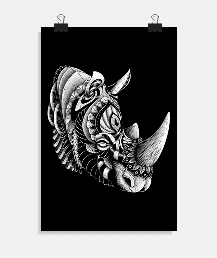 Poster rhino orné