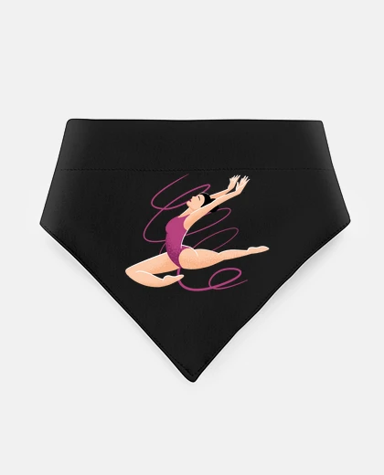 Mascotas rhythmic gymnast on apparatus ribbon