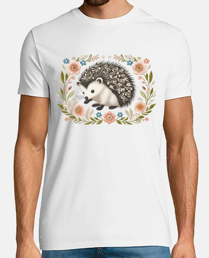 T-shirt riccio ricamo tradizionale fiori