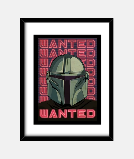 Quadro ricercato mandaloriano, quadro nero verticale