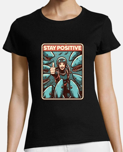 T-shirt rimani positivo sii felice